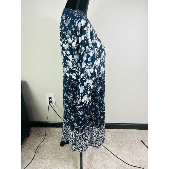 J Jill floral paisley navy tunic dress size XSP - Picture 7 of 12
